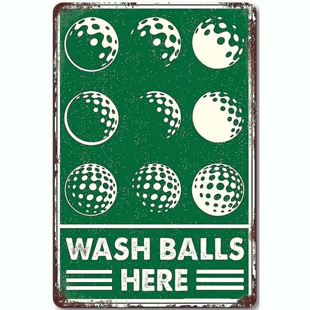 Golf "Wash Balls Here" Vintage Novelty Metal Sign 12" x 8" Wall Art Home & Garden:Home Décor:Plaques & Signs Style Your Walls